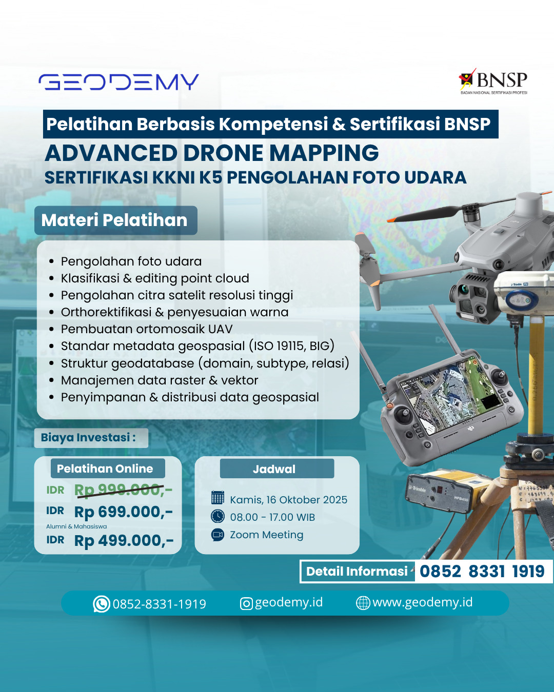 Pelatihan Berbasis Kompetensi - Advanced Drone Mapping